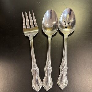 3 Hampton Silversmiths KINGSLEY Glossy Stainless Flatware HOSTESS SERVING PIECES